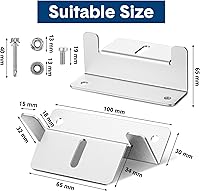 Vista 2 de Konohan Juego de 10 soportes de montaje para panel solar, soporte Z de aluminio, kit de soportes de montaje de panel solar con tuercas y pernos