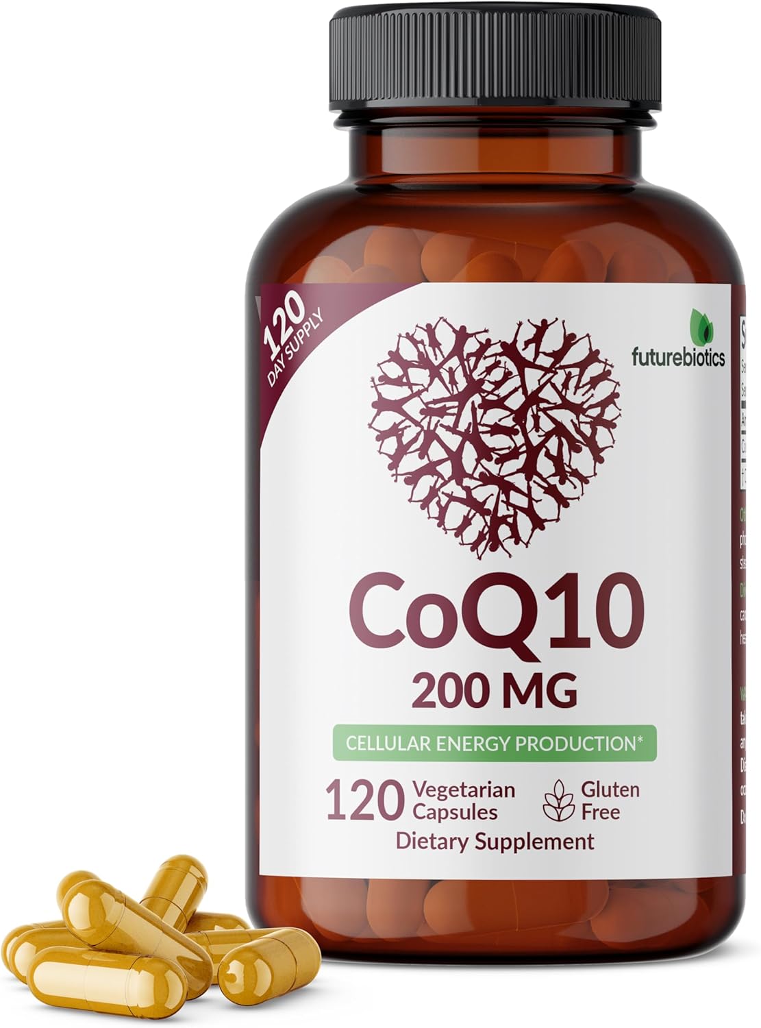 Futurebiotics CoQ10 200 MG Cellular Energy Production, 120 Vegetarian Capsules