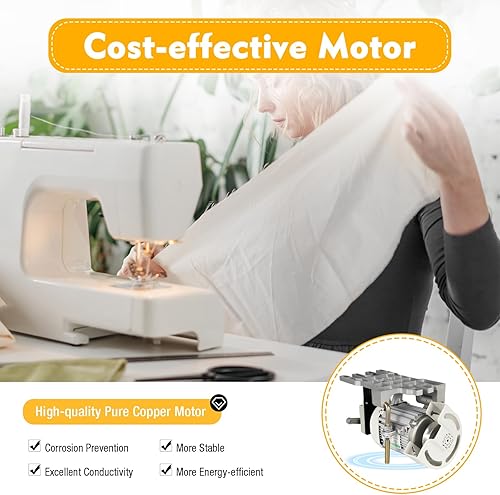 Miniatura 2 de PIAOCAIYIN Máquina de coser con servomotor, máquina de coser de zapatos de 600 W, Máquina de coser de motor sin escobillas de velocidad ajustable de