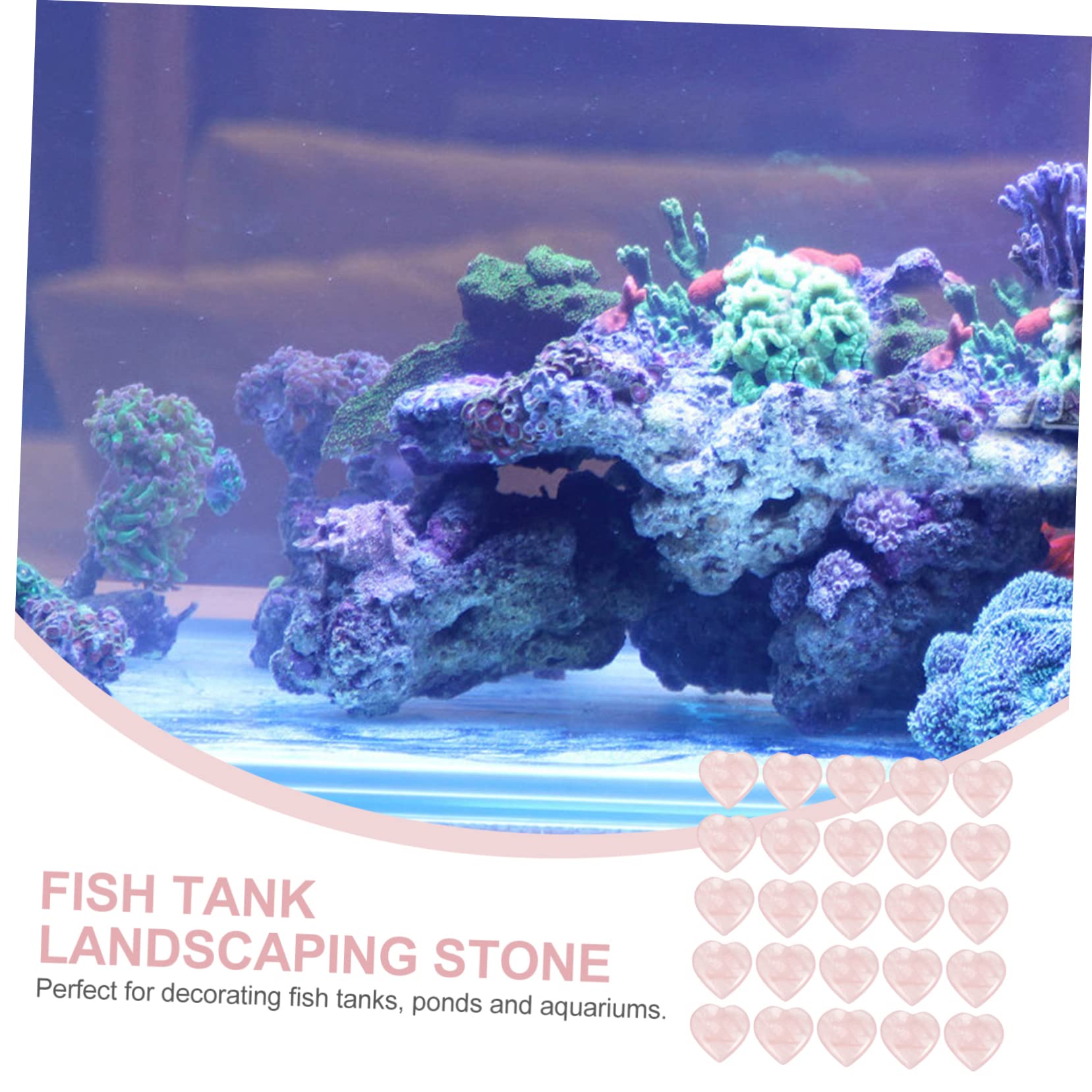 ULTECHNOVO 3 Ensembles Amour Ornements en Cristal Décorations D'aquarium pour en Forme De Cœur Réservoir Gravier D'aquarium Coeur Clair 30 Pièces * 3