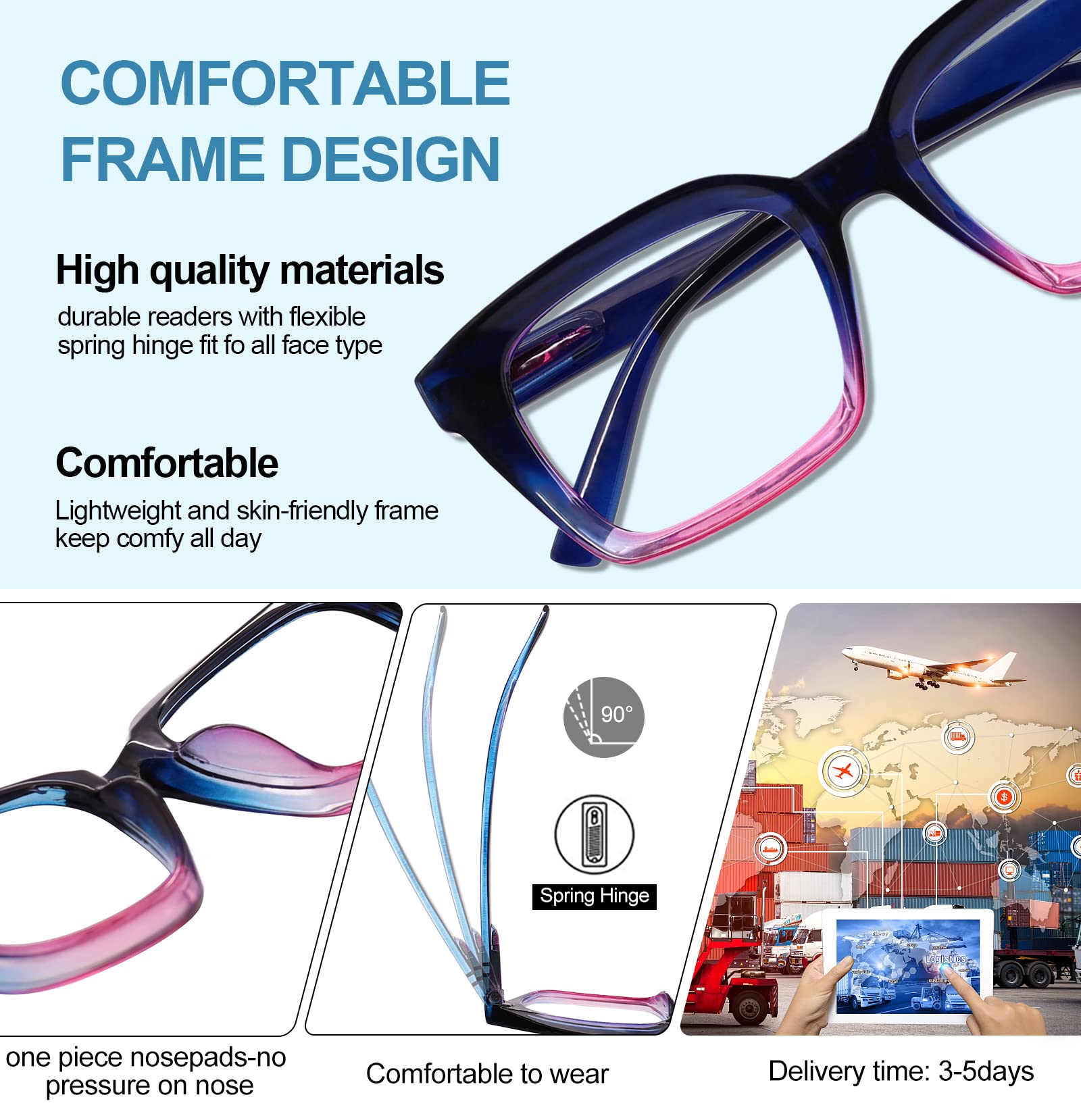 2pcs Retro style oversized square Reading glasses (+3.00 Amazon.com: WEMOOTANTS Oversized 3.00 Reading Glasses Men  main image 4