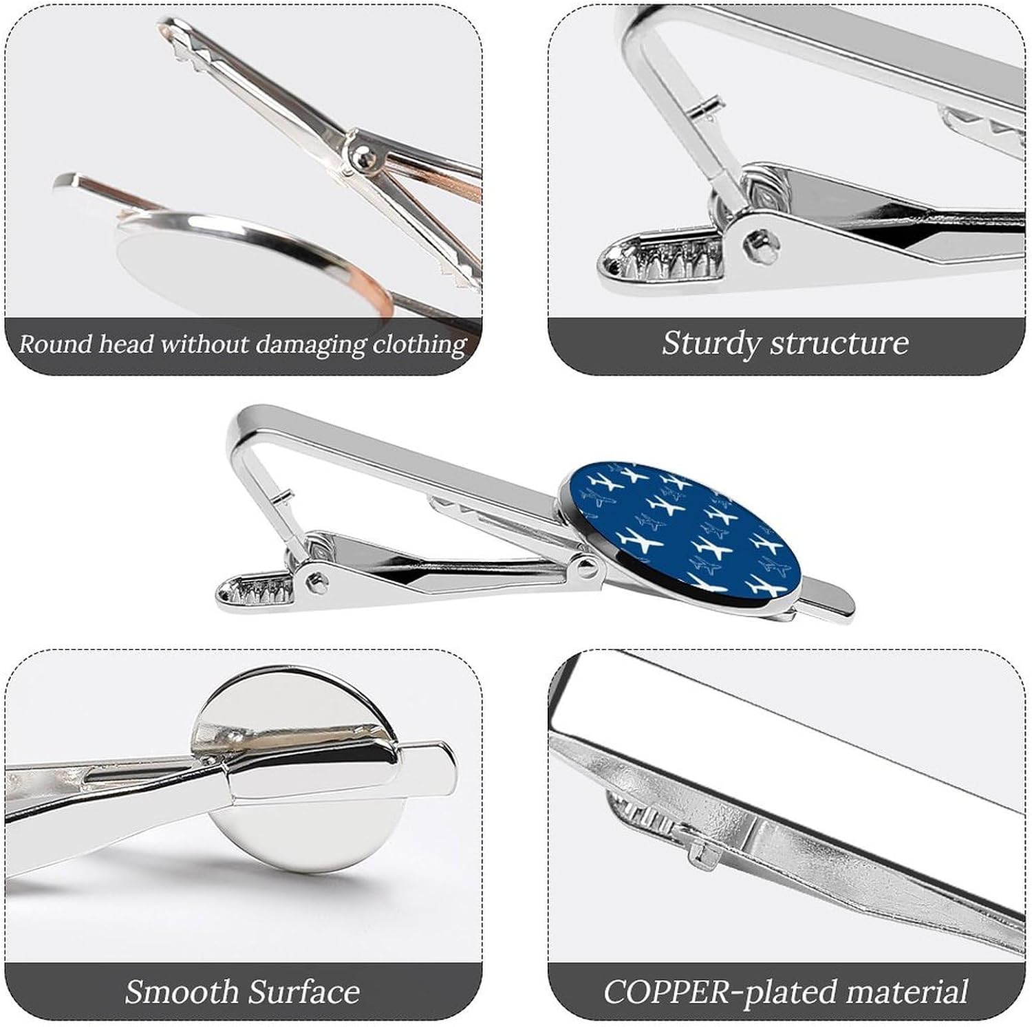 Airplane Classic Tie Clips for Men 2 Pack image 3