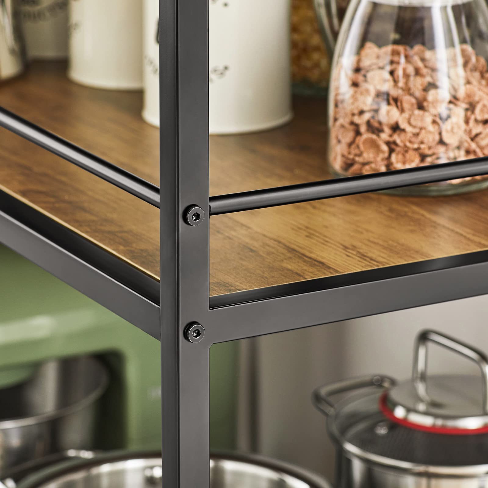 SoBuy Carrello da portata con 5 ripiani Carrello laterale Carrello da cucina ripiano per microonde 110x45x92cm SVW18-II-F