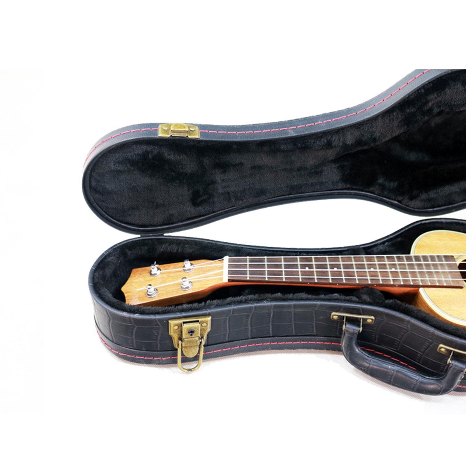 Ukulele Wasserdicht Aus Pu mit Praktischem Tragegriff Stabile Gitarrentasche Schutz Tragetasche für Ukulele Aufbewahrung für Reisen Out, Black 23inch