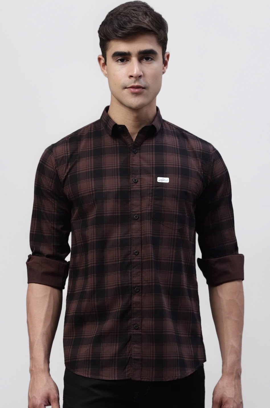 Majestic Man Cotton Checkered Slim Fit Casual Shirt For Men
