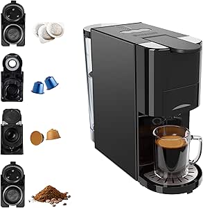Princess Máquina multicápsula, bomba italiana de 19 bares, depósito de agua de 800 ml, compatibilidad 4 en 1, 1450 W, compatible con Nespresso® y Dolce Gusto®, sin BPA, piezas desmontables, 2494540