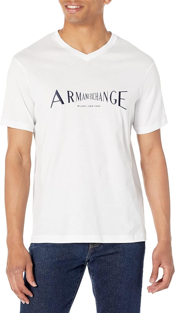 A|X ARMANI EXCHANGE mens Embroidered Stretch Illusion Logo V