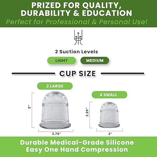 Miniatura 4 de Zen - Juego de 6 tazas de masaje para celulitis fascia apoyo digestivo y respiratorio para uso doméstico y corporal experimentado