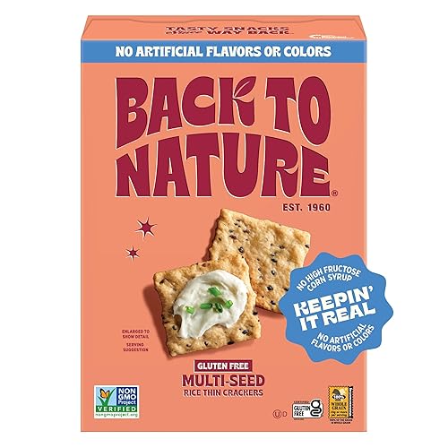 Back to Nature - Galletas finas de arroz sin transgénicos, sin gluten con múltiples semillas, 4 onzas / 113 gramos