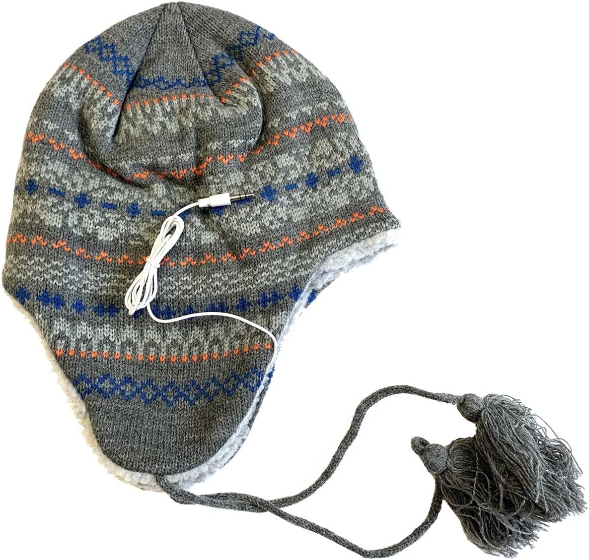 Urban Pipeline Peruvian Winter Knit Beanie Hat with Detachable 3.5mm Headphones