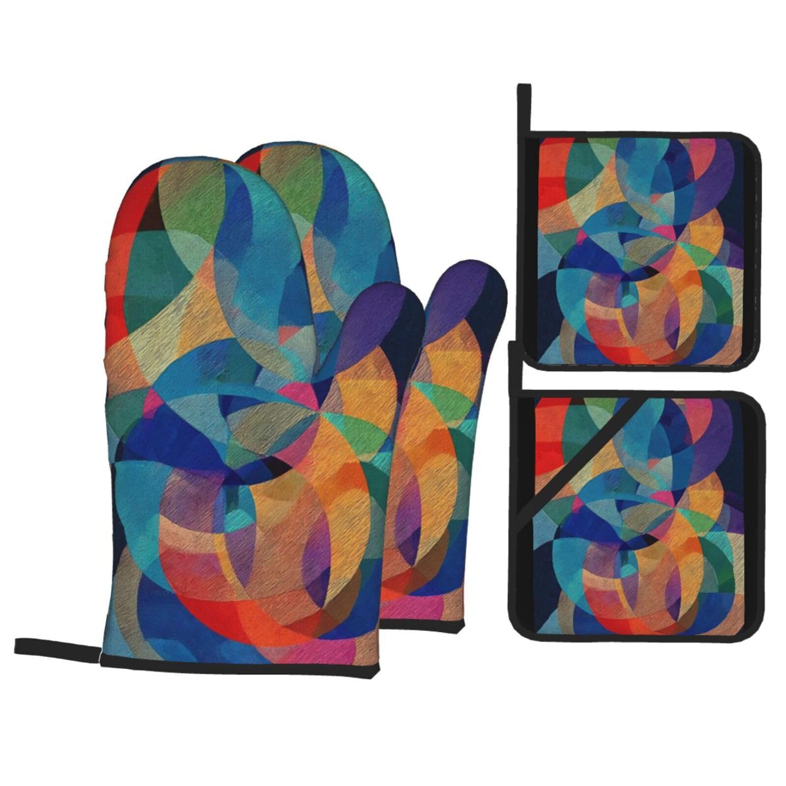 Guantes Barbacoa Azul Verdoso Mate Manoplas Horno Almohadillas Aislantes Juego De 4 - Acolchado Resistente al Calor, Flexible,Cocina multipropósito