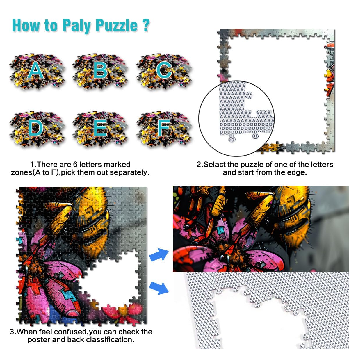 Puzzle per adulti 2000 pezzi api rompicapo puzzle con pezzi completamente ad incastro a forma casuale 70 x 100 cm per bambini di 14 anni