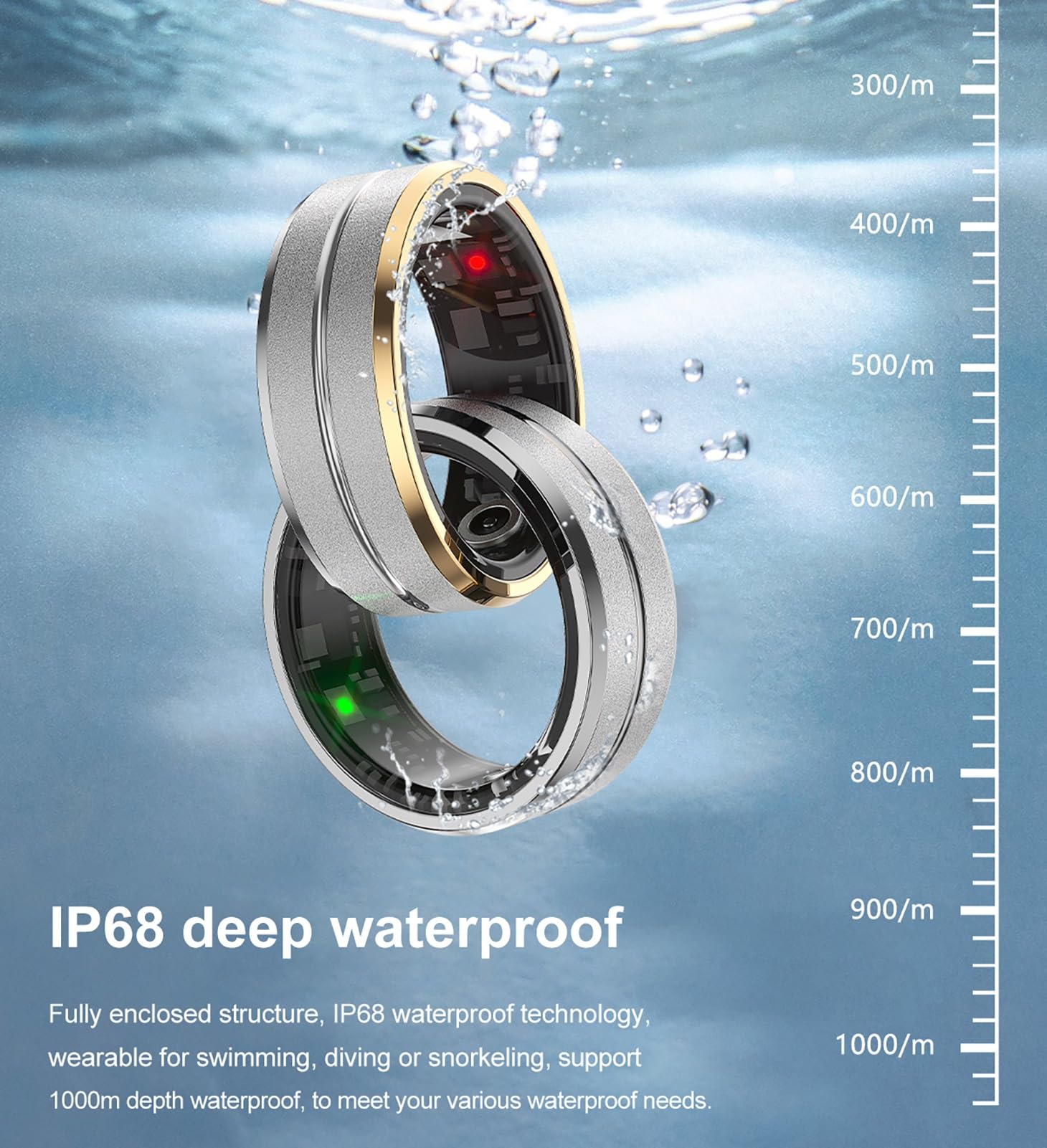 Anillo de Uso Inteligente Seguimiento del Sueño Saludable Monitoreo de la Salud a Prueba de Agua Sensor de Frecuencia Cardíaca Monitoreo Multimodo Durante Todo el Día(Silver,12#)