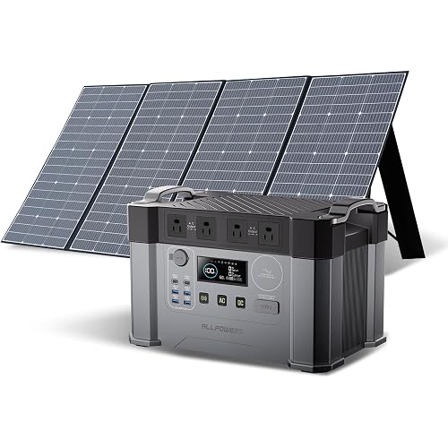 ALLPOWERS S2000 Pro Portable Power Station with SP037 400W Solar Panel, 2700W (AC+DC)/100W USB-C Output 1451Wh MPPT Solar Generator, 1.5 Hr Fast Charge Solar Backup Power for Home RV Outdoor Camping