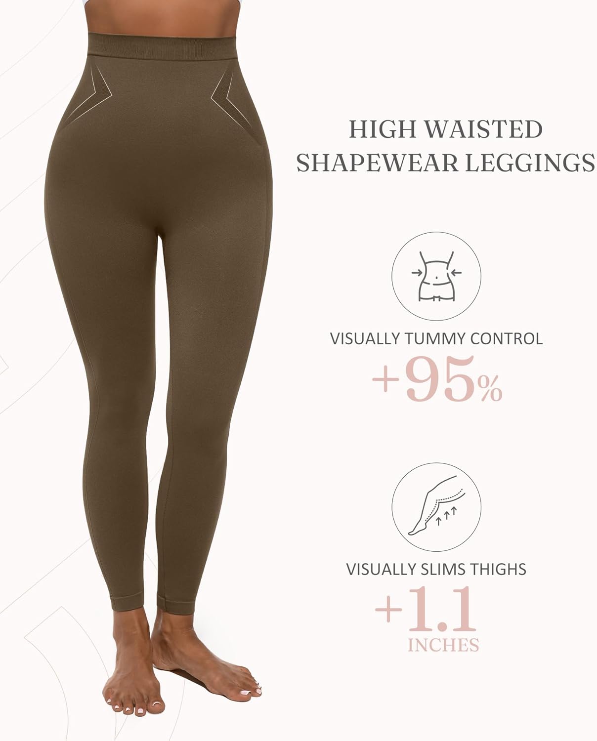 FeelinGirl Leggings for Women Tummy Control High Waisted Compression Leggings Seamless Shapewear Pants Non-See-Through - Image 4