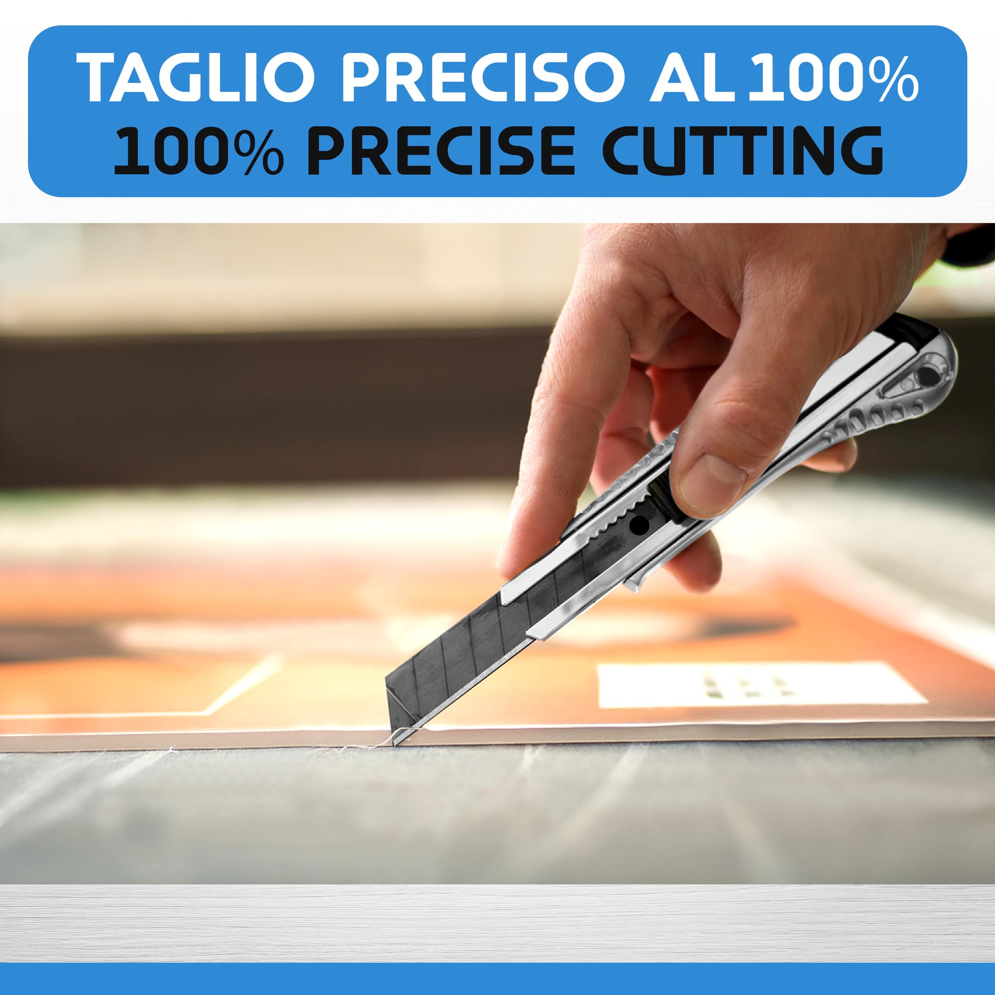 Set di lame per taglierino Effektwerk (nero, confezione da 120), lame di ricambio per coltelli multiuso da 18 mm, lame a scatto in acciaio al carbonio