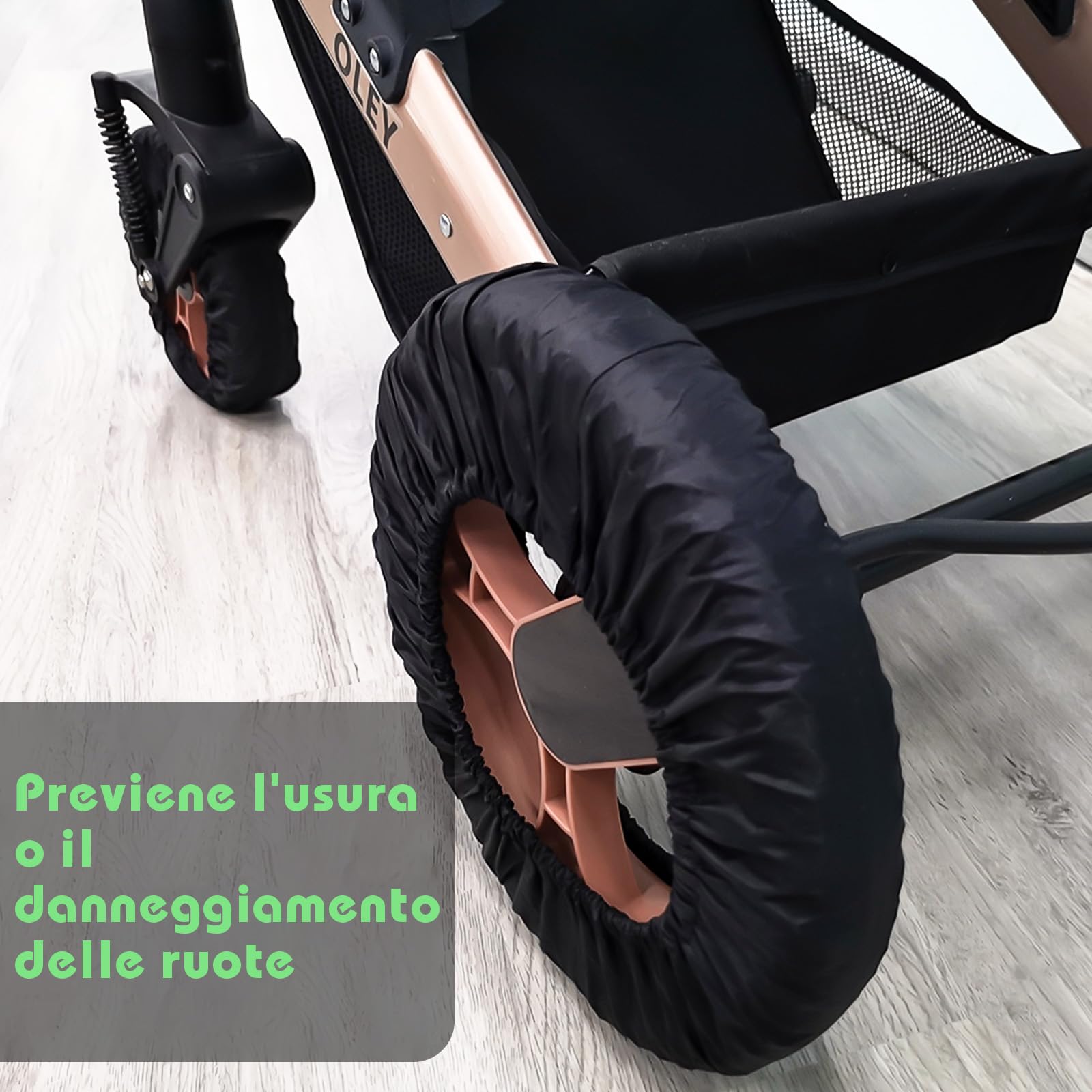 Scettar 4 Pezzi Copri Ruote Passeggino,Copriruote Passeggino Per La Casa,Copertura Protettiva Per Passeggino,Antipolvere E Impermeabile,Copertura Manubrio Passeggino Burigotto