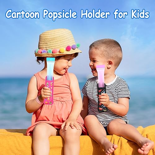 Vista 25 de JANYUN Fundas para paletas de hielo, paquete de 24 soportes para paletas de sublimación, reutilizables, para congelador, bolsas de neopreno para Rosa