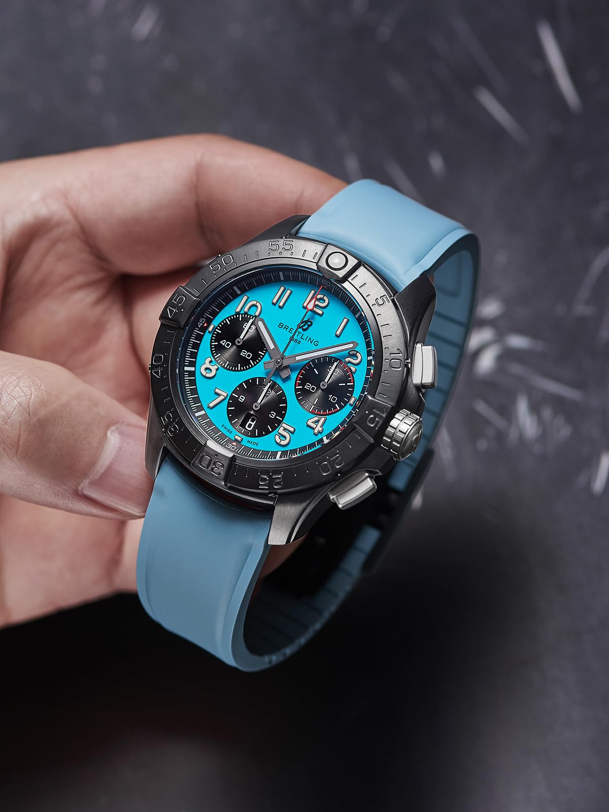Crafter Blue Watchbands CX03 - Cinturino di ricambio universale in gomma FKM con fibbia, estremità curva, 20 mm, 22 mm, per uomini e donne