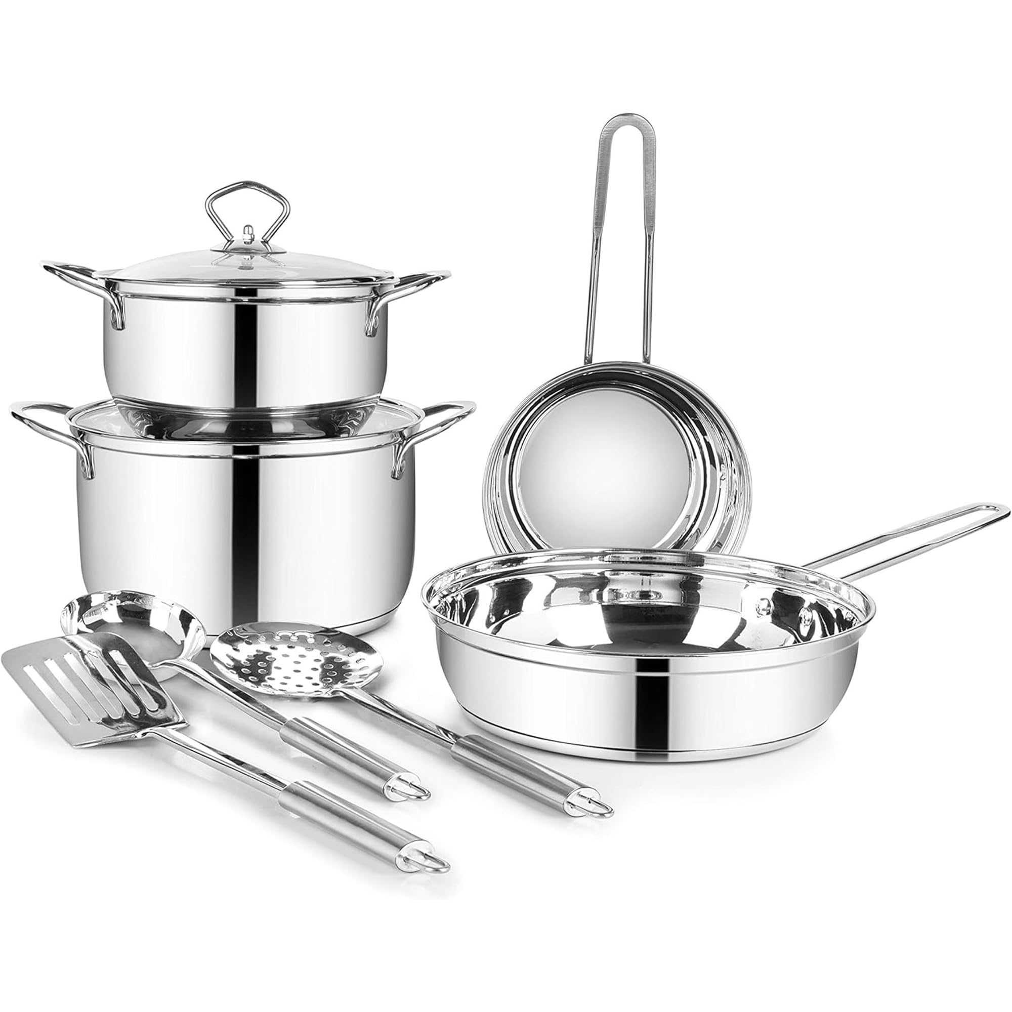GenericVersa-Mart 9-Piece Supreme Stainless Steel Cookware Set in Silver