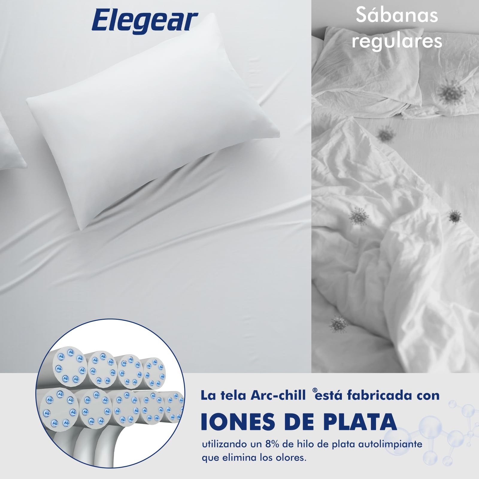 Elegear Manta Refrescante 150 × 200 cm, Manta de Verano con Iones de Plata y Fibras de Enfriamiento ARC-Chill 3,0 Q-MAX> 0,5, Enfriamiento Instantáneo, Hipoalergénica, Transpirable Y Ligero, Gris