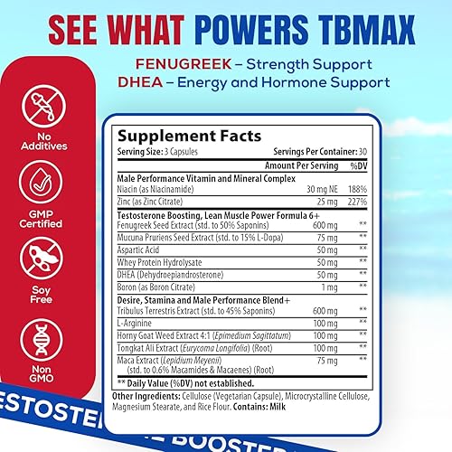 Miniatura 2 de Potenciador de testosterona para hombres mayores de 50 años, píldora de mejora de la prueba masculina máxima, suplemento energético para el