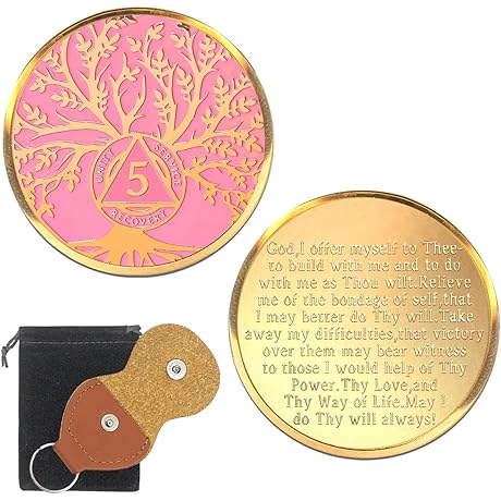 5 Years Sober Chip, Tree of Life Sobriety Coin