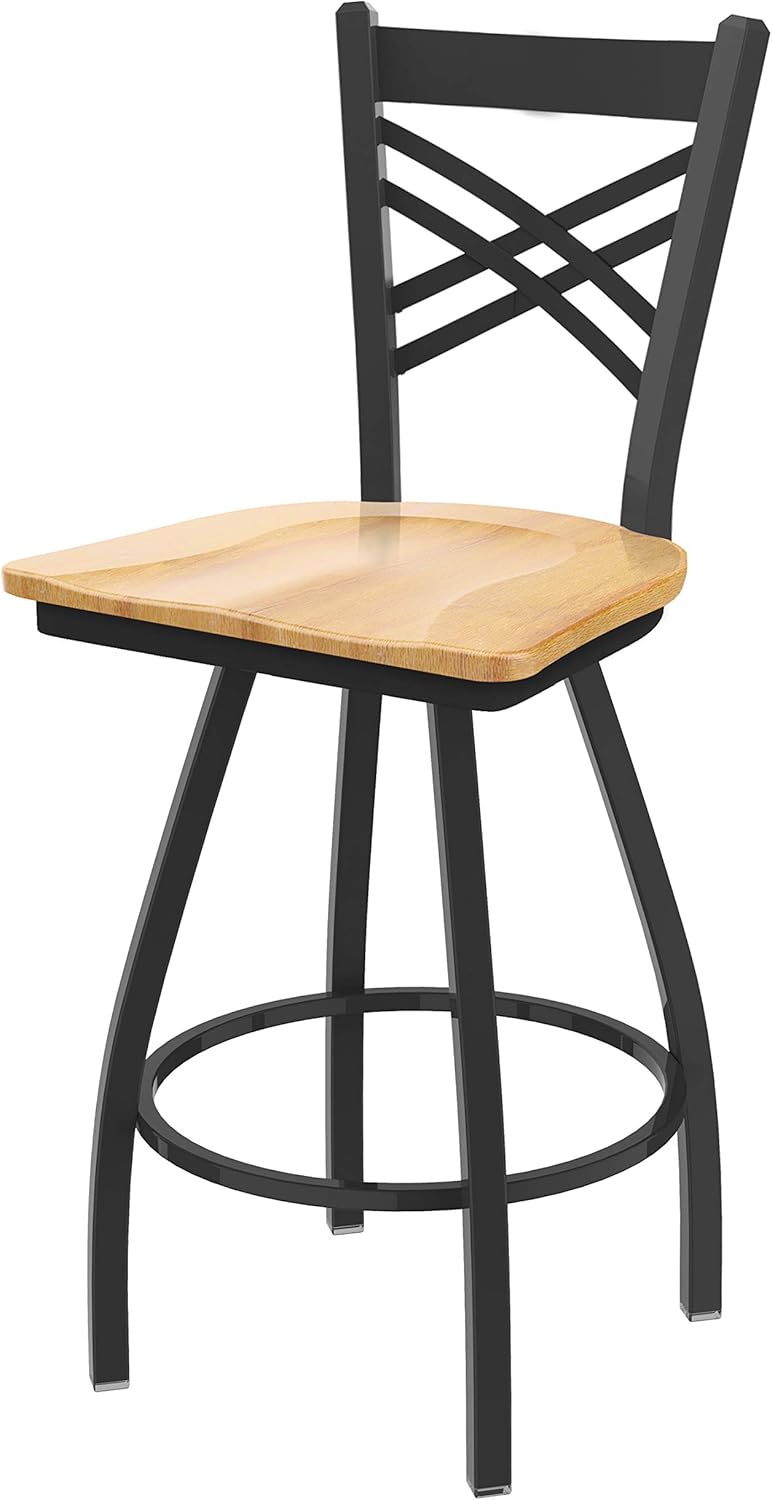HBS XL 820 Catalina 25" Swivel Counter Stool with Pewter Finish and Natural Oak Seat