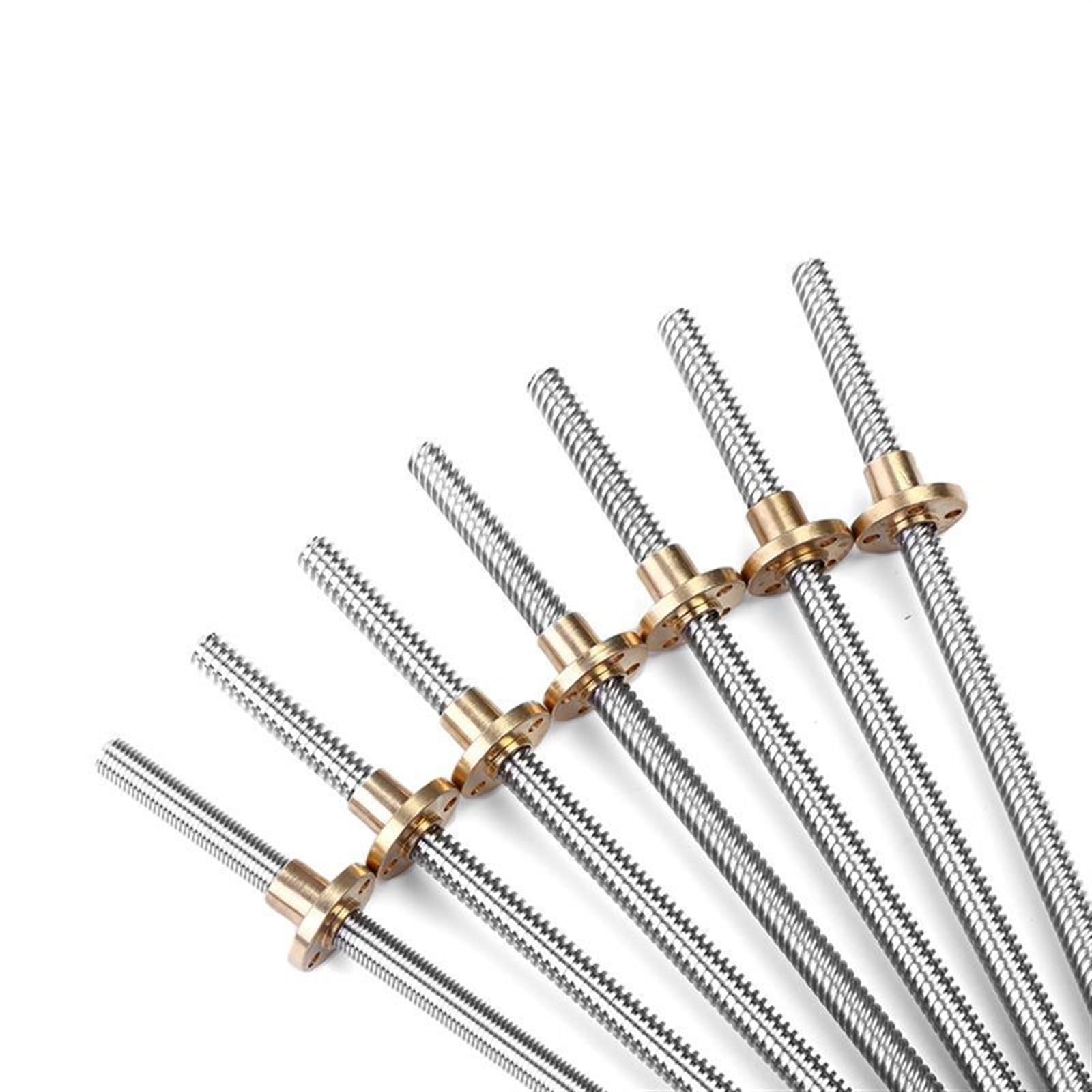 Gewindespiel TR8x1 TR8x2 TR8x4 TR8x8 Trapezgewindestange, 8 mm Durchmesser, Edelstahl-Gewindestange, T8-Leitspindel mit Messingmutter Schraube trapezförmig (Color : Pitch 2mm Lead 4mm, Size : 600mm
