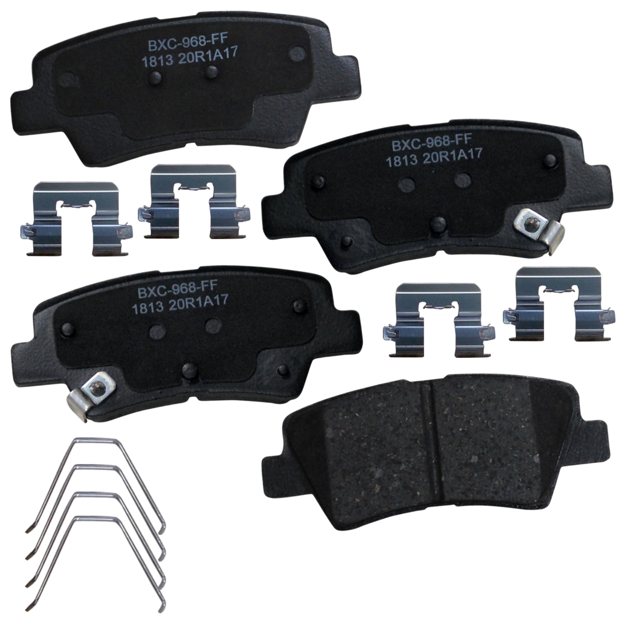 Bendix Premium SBC1813 Ceramic Rear Brake Pads for Select Models Hyundai Elantra GT, Kona, Kona Electric, Sonata, Veloster, Kia Forte, Forte5, Forte Koup, Optima, Rondo, Soul, Soul EV
