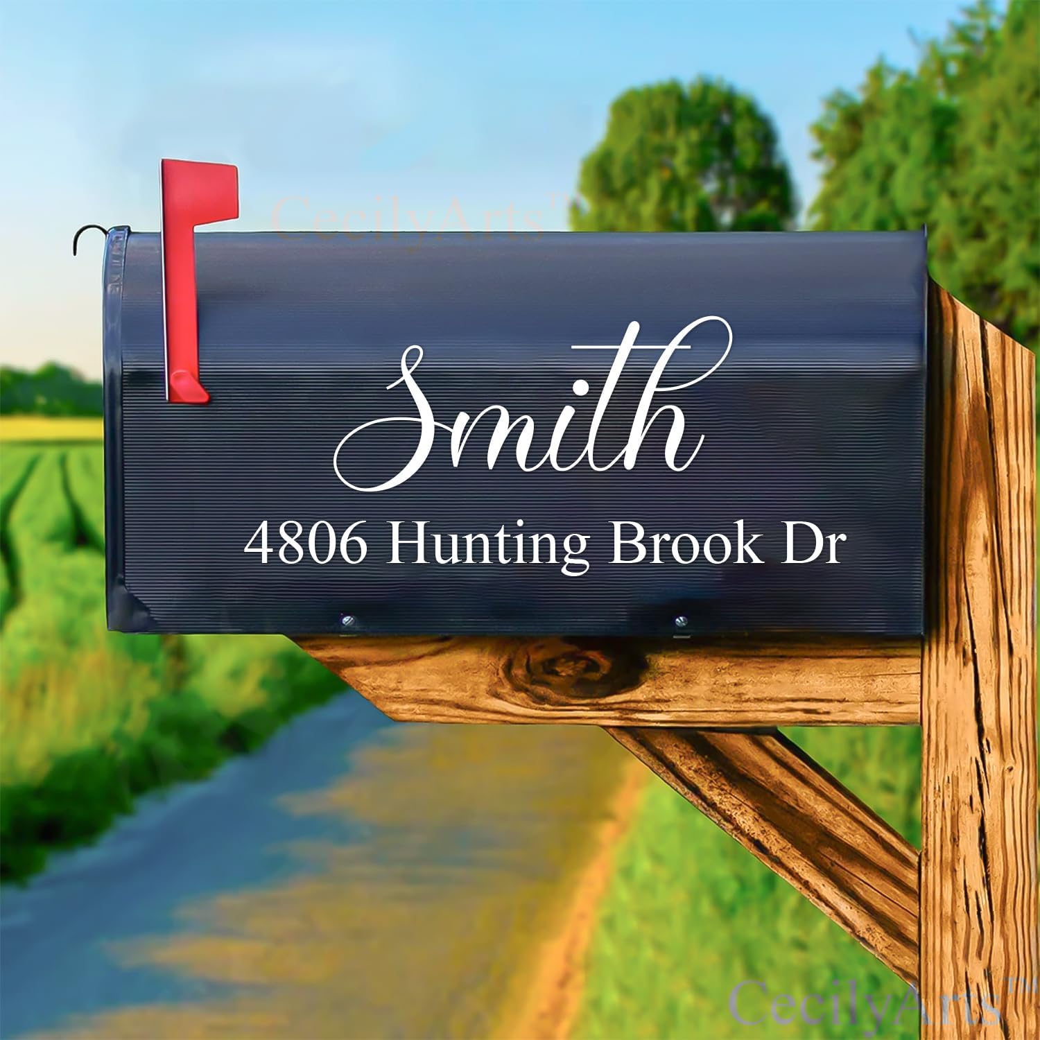 Mailbox Numbers Custom Street Address Reflective Vinyl Decal, Personalized House Numbers for Mailbox, Self Adhesive Number, House Address Sign for Outside, Multiple Color (ENX02)