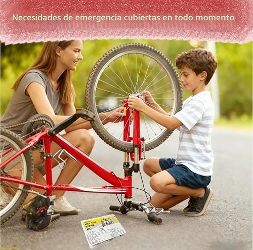 Miniatura 5 de Kit de reparación de neumáticos de bicicleta, kit de parches de tubo de bicicleta de 80 piezas con palancas de neumáticos de bicicleta, parche