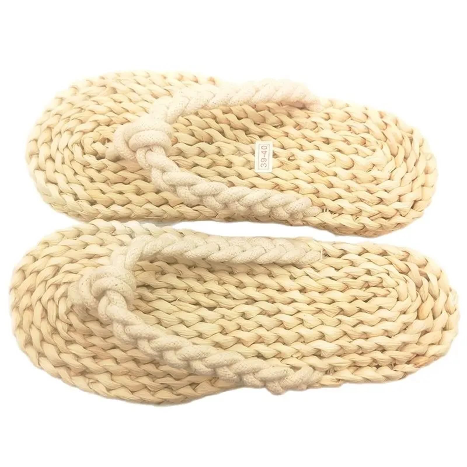Sandalias de Paja Tejidas a Mano, Zapatillas, Transpirables, Naturales, for Hombres y Mujeres, Chanclas de Interior Zapatillas Tejidas De Paja(7)