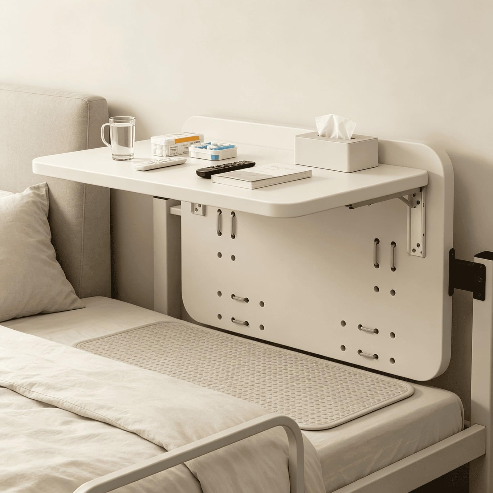 Kumamart White Foldable Bed Tray K-Bracket Foldable Bracket Design