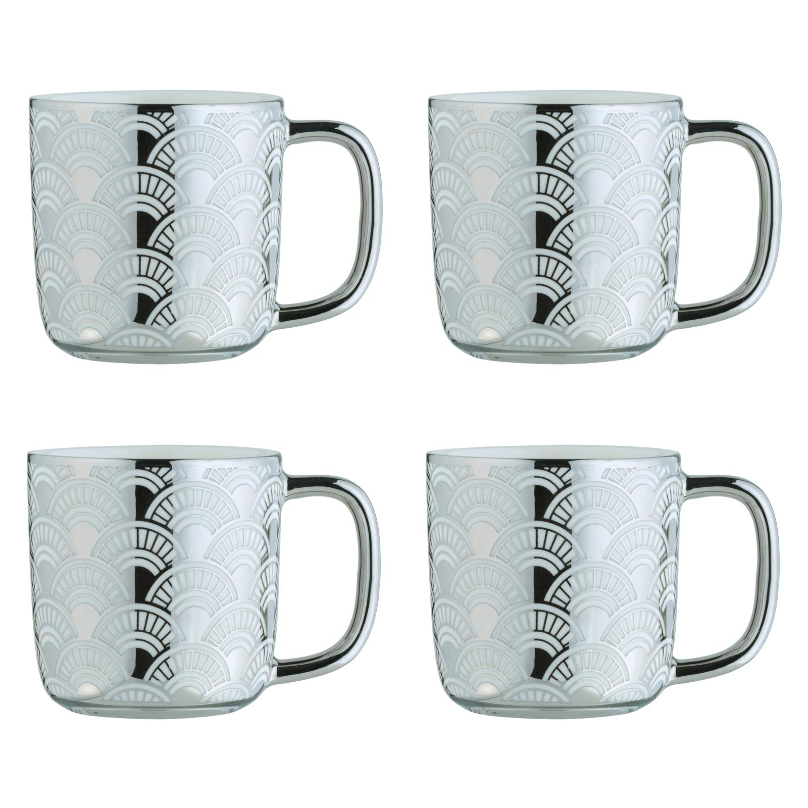 BIA 993018+1809PK4 Electroplated Mugs Espresso Cups, Porcelain, 100 milliliters