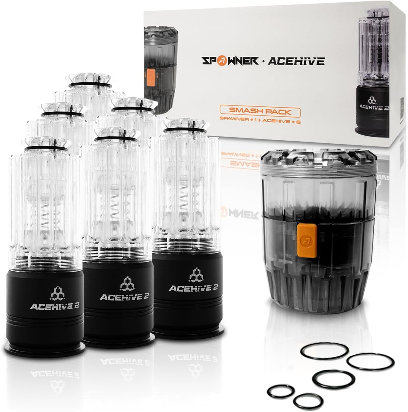 ACETECH Airsoft Mini-Launcher ACEHIVE Gen2 6+1 Spawner Bundle Rail-Mounted 40mm with High-Speed Reload GBB BB Nade