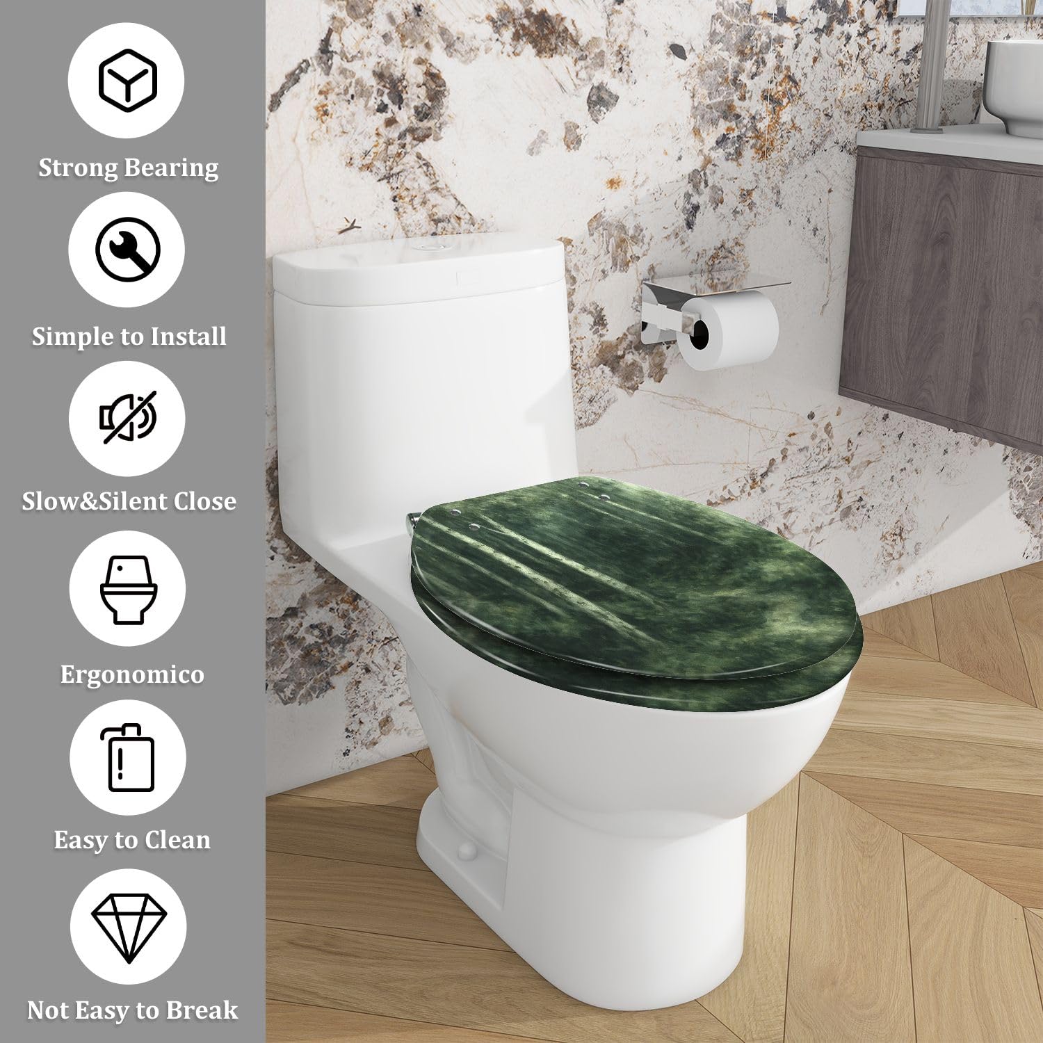 Sedile WC allungato per bagno