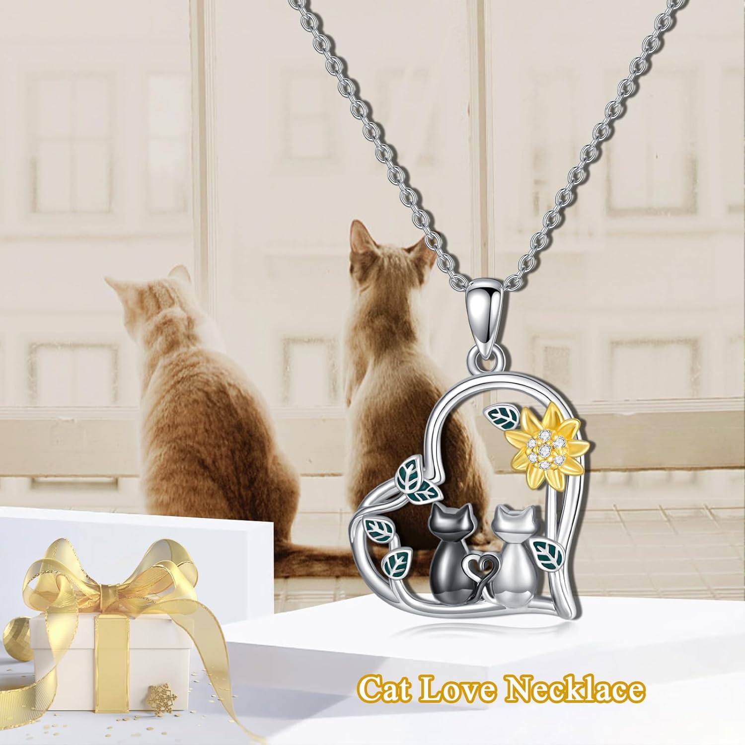 VONALA 925 Sterling Silver Cat/Elephant/Pig/Unicorn/Dog/Rabbit/Black Cat/Mama Bear/Cardinal Heart Pendant Necklace Cute Animal Pendant Jewelry Gifts for Women Animal Lover - Image 6