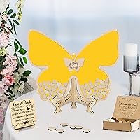 Vista 9 de Libro alternativo de corazón personalizado para libro de invitados con 30 a 100 corazones de madera, caja de madera personalizada para decoración