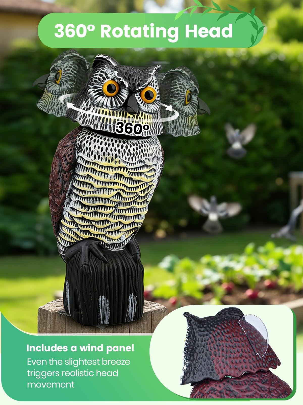 フクロウ・カラス(3)デコイセット Amazon.co.jp: フクロウデコイ 鳥を怖がらせるフクロウ、鳥を怖がら