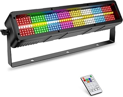 120W Stage Strobe Lights: 336LEDs RGBWA DJ Light Bar - Remote & DMX Master Slave Control - 16RGB & 8 White & 8 Amber Zones Chase Effect for Mobile Party Club Show Gig Band Halloween Performance