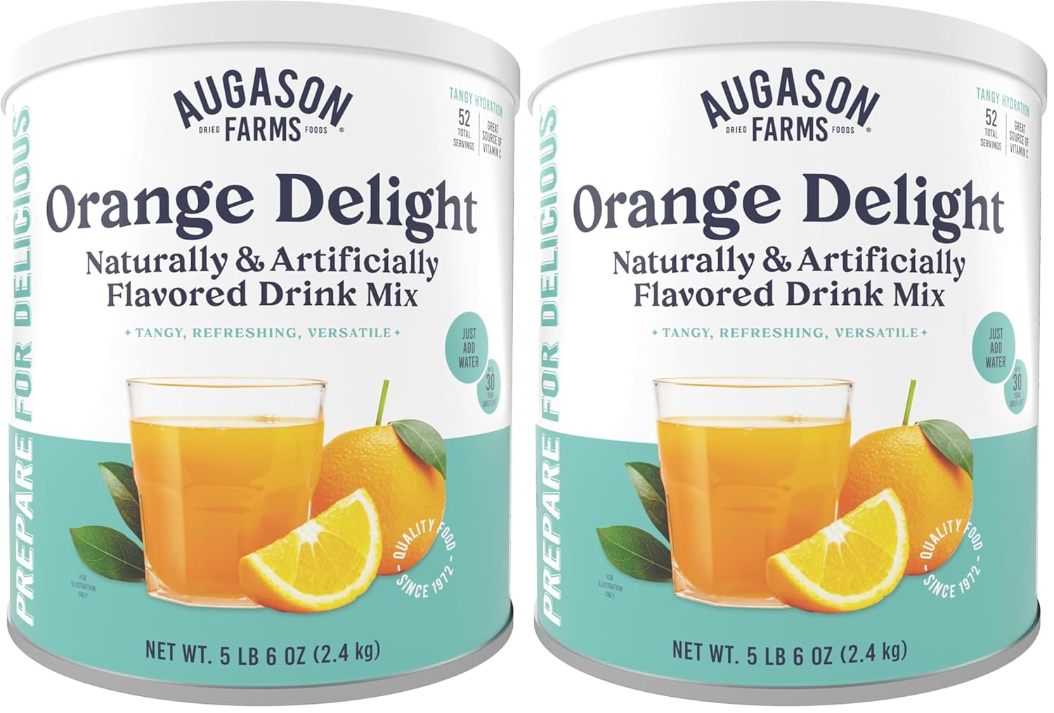 Augason Farms Orange Delight Drink Mix 5 lb. 11 oz. (Pack of 2)