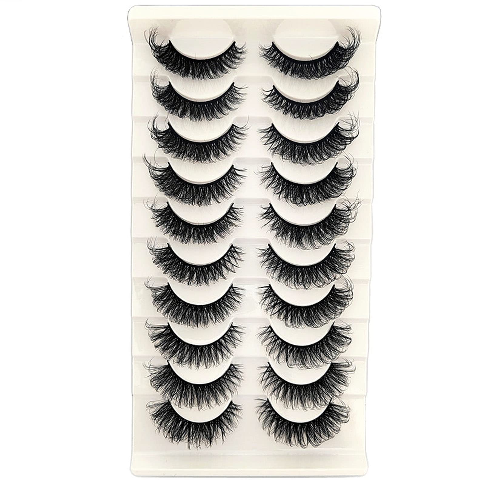 DAODER Eyelashes Russian Strip Lashes D Curl Wispy Fluffy Lashes Natural Look 16mm Cat Eye False Eyelashes Like Eyelash Extension Soft Light Lash Pack (Russian Lashes Cat Eye)