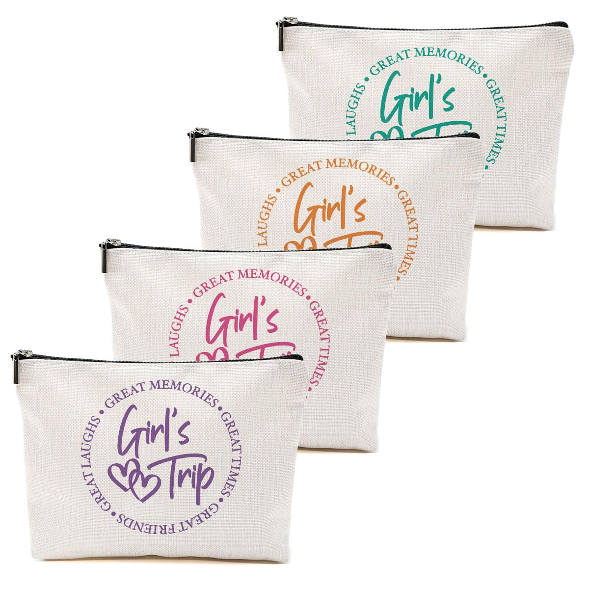 1 Pcs 3 Pcs 4 Pcs Makeup Bag, Girls Trip Gifts Favors Girls Weekend Gifts, Friendship Gifts for Women Bestie Bride