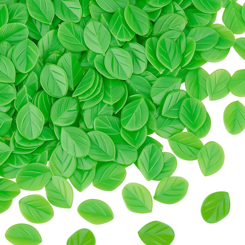 OLYCRAFT 300pcs Mini Artificial Leaves Mini Plastic Leaves Miniature Mint Leaves Artificial Plants Decorative Lime Green Leaves Decor for DIY Crafts Cake Wedding Photograph Prop Decoration