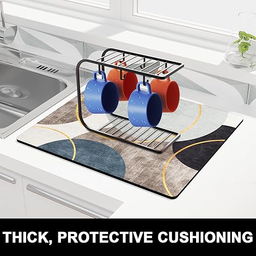 Miniatura 178 de Rnivvi Tapete de café, tapete de café de 12 x 19 pulgadas para estación de máquina de espresso, accesorios y organizador, almohadilla absorbente