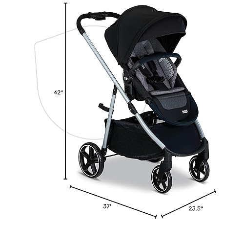 Miniatura 9 de Britax Cochecito modular Grove, cochecito ligero con inserto CozyFit y barra de parachoques, 6 formas de conducir, SafeWash, Pindot Onyx