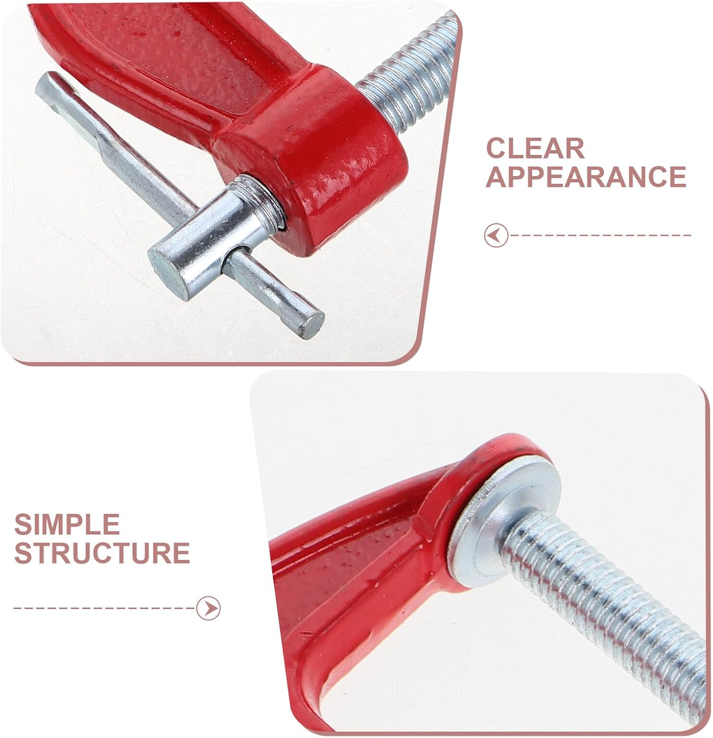 6pcs 3-inch Red Small Metal Woodworking Clamps with 77mm Wide Jaw Opening for Building and Craft Assembly
