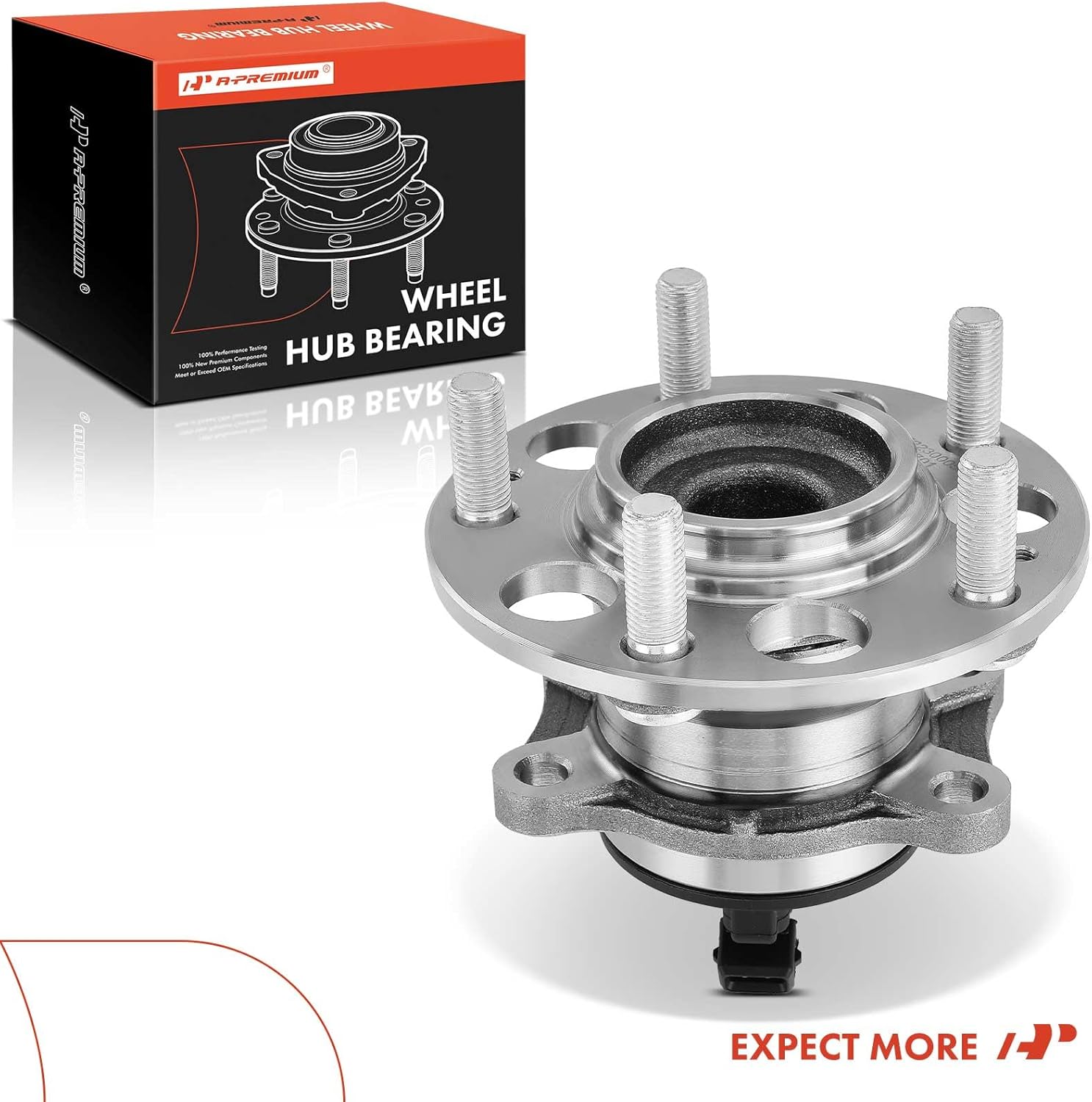 A-Premium Rear Wheel Bearing and Hub Assembly with ABS & 5-Lug Compatible with Hyundai Elantra 2017-2020, Kona 2018-2022, FWD Only - Image 9