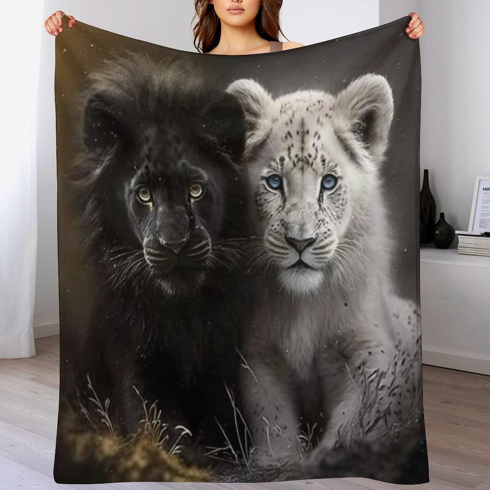 Manta de franela de tigre, manta de forro polar suave para sofá y decoración de salón